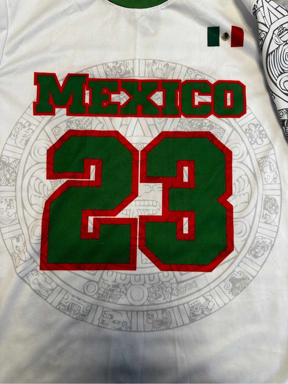 LaCrosse Mexico Lacrosse White Jersey with Green Trim